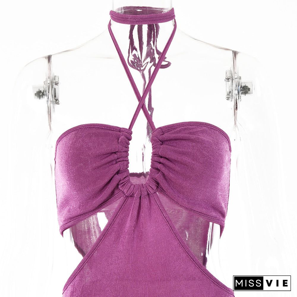 Sleeveless Backless Strap Long Maxi Dress