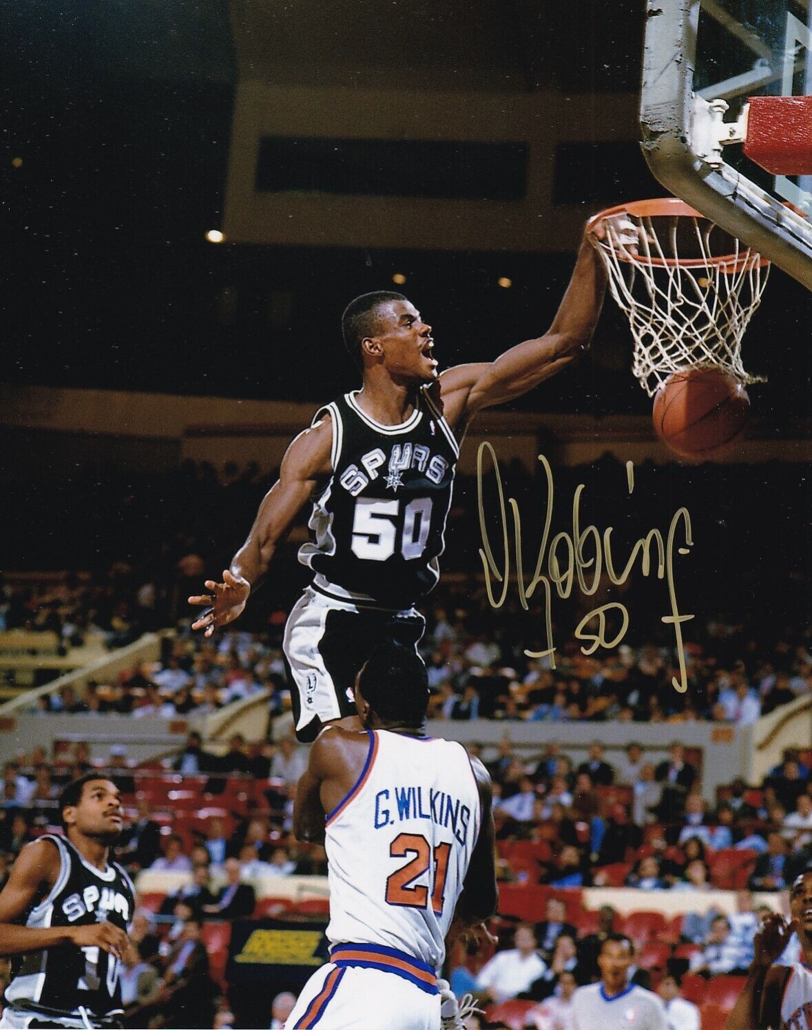 DAVID ROBINSON SIGNED AUTOGRAPH 8X10 Photo Poster painting SAN ANTONIO SPURS