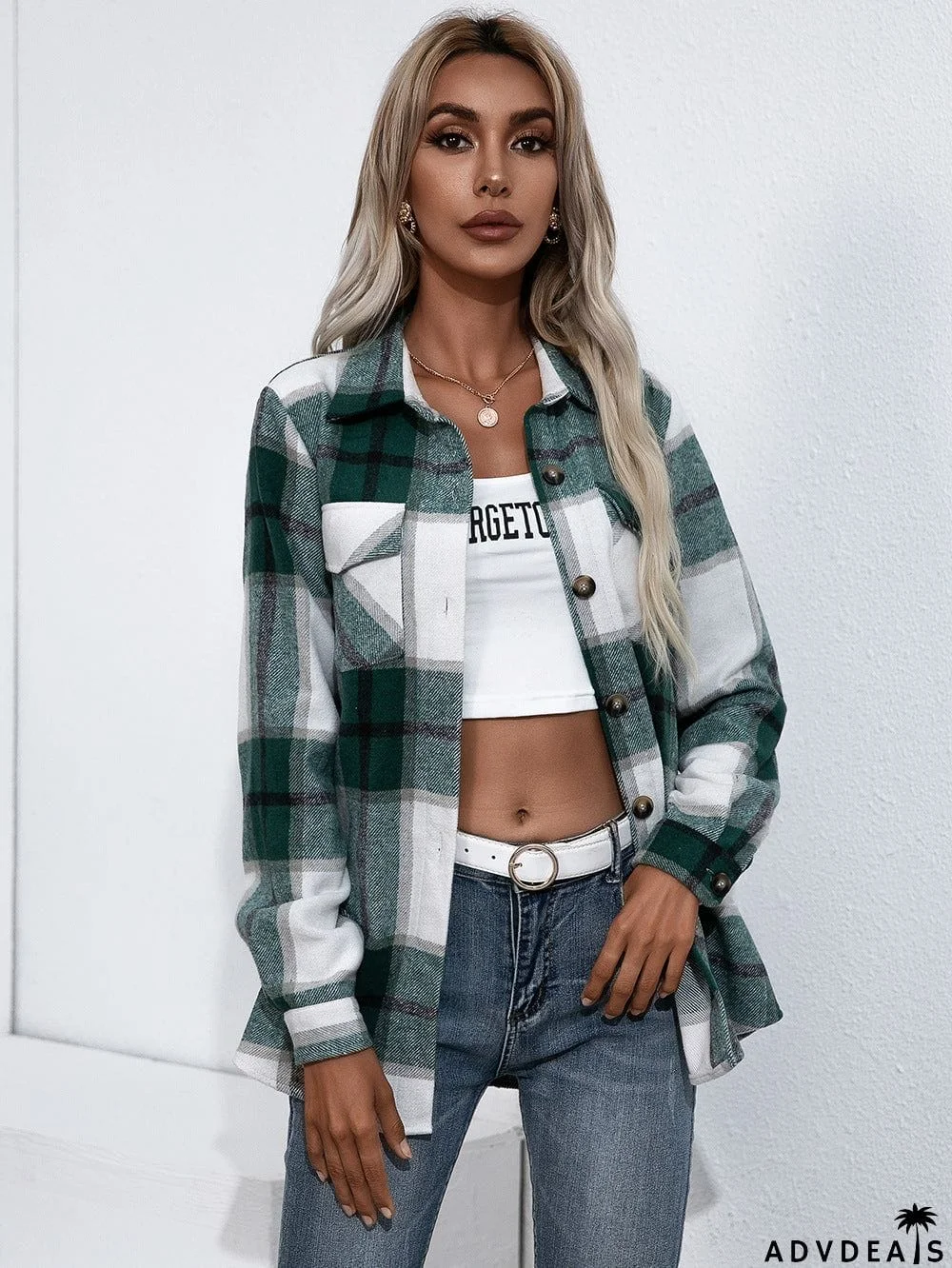 Plaid Button Up Flannel Shirt