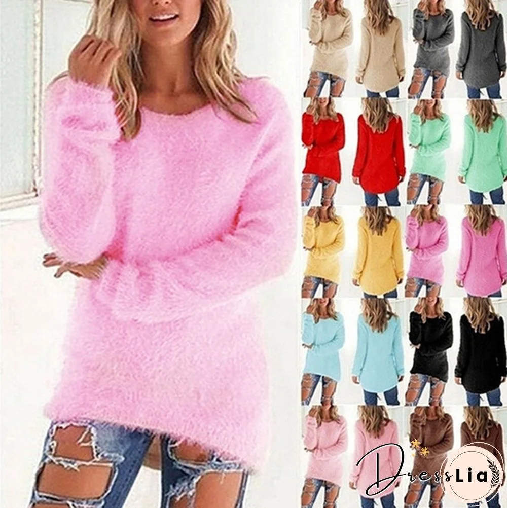 Plus Size Fashion Womens Clothes Autumn and Winter Sweaters Casual Long Sleeve Sweaters Ladies O-neck Shirts Cotton Pullover Loose Sweaters XS-5XL