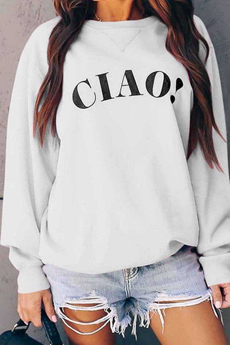 Ciao Print Casual Dairy White Tops