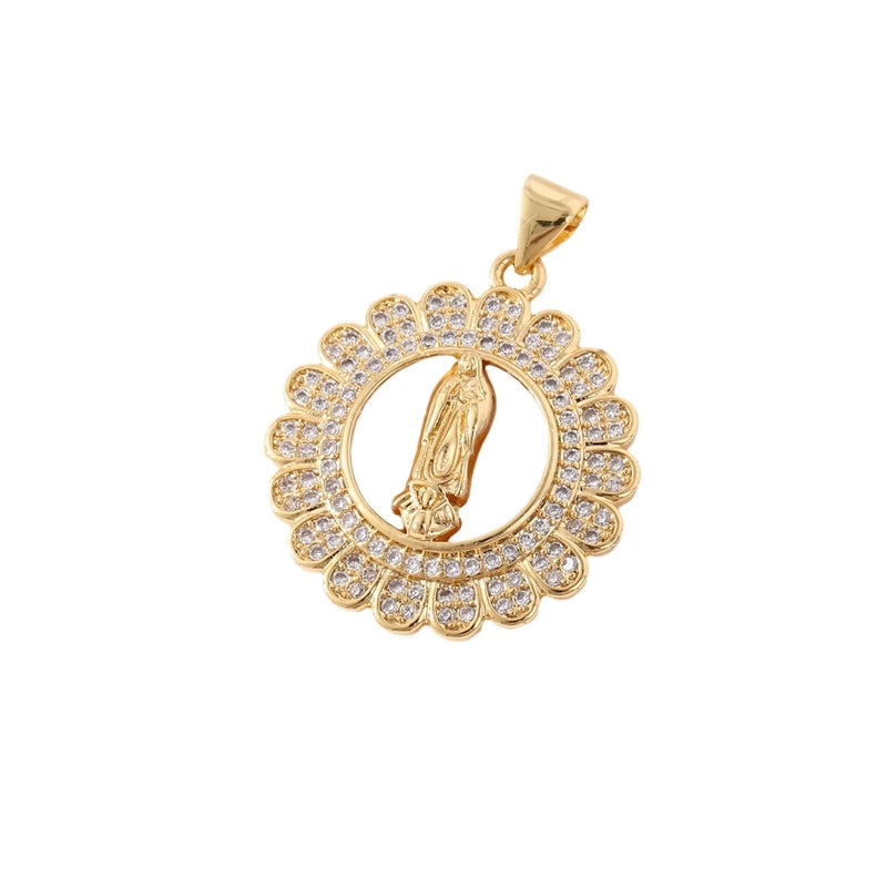 1 Piece 18*25mm 21 * 24mm 23*26mm Copper Geometric Virgin Mary Pendant Jewelry Accessories