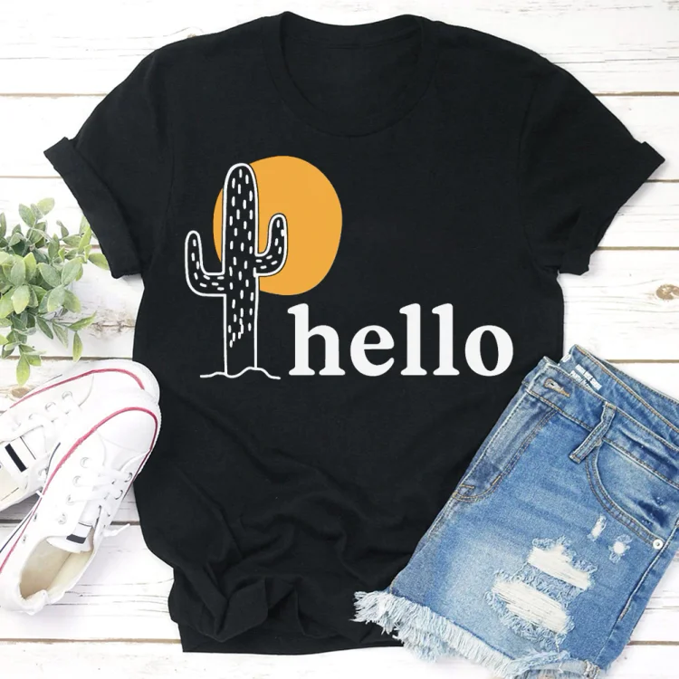 PSL-Nature Lover-Hello,Southwest Cactus  T-shirt Tee -02607