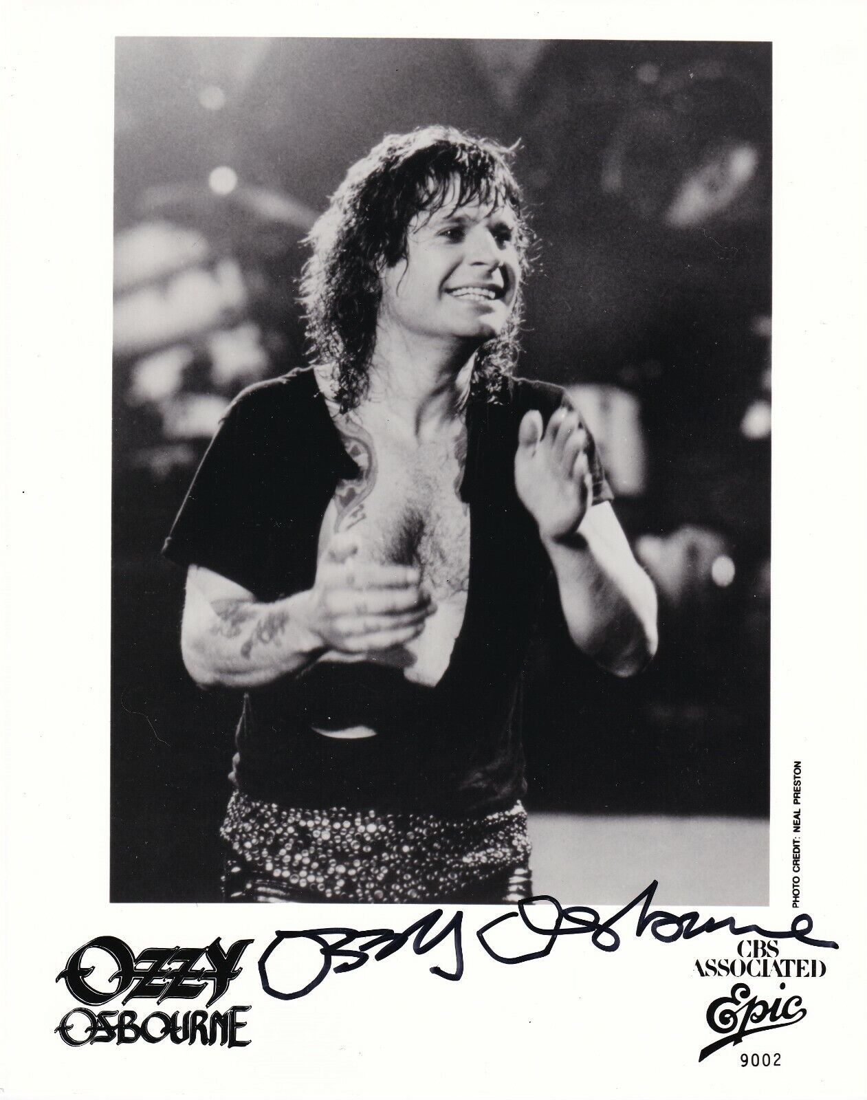 Ozzy Osbourne REAL SIGNED Promo Photo Poster painting JSA Full LOA Autographed Black Sabbath