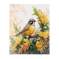 Yellow Berry Bird - Pearls Painting