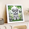 5D DIY Partial Special Shaped Drill Diamond Painting Kit Dog Decor With Frame Kit 18x18cm