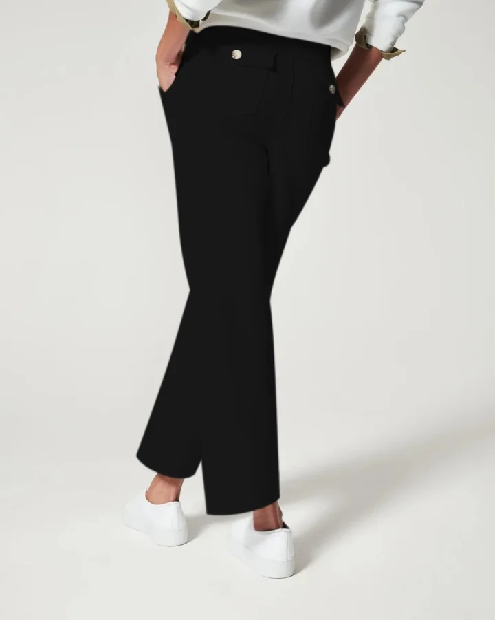 Stretch Twill Cropped Wide Leg Pant