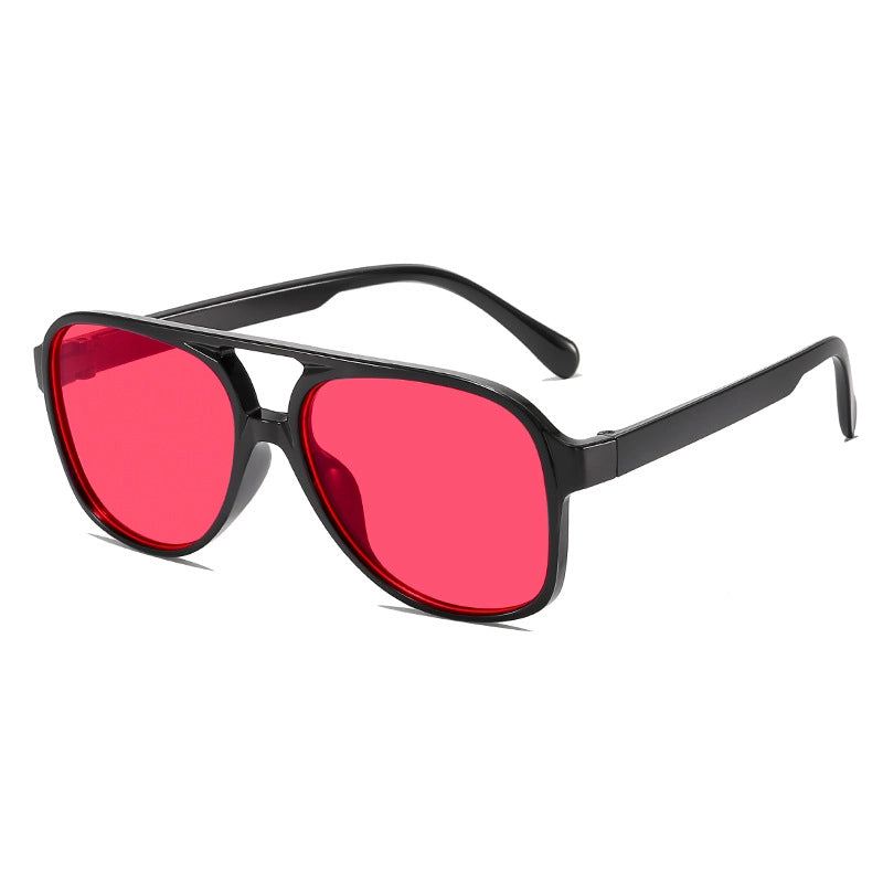 Retro Double Beam Sunglasses New Trendy Personalized Big Frame Internet Celebrity Toad Sunglasses