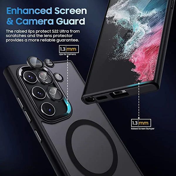 Samsung S22 Mobile Phone Case Tpu Matte Metal Ring Magnetic Mobile Phone case