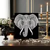 Peinture en perles d&rsquo;&eacute;l&eacute;phant maison avec cadre en bois 30x30 cm art en perles
