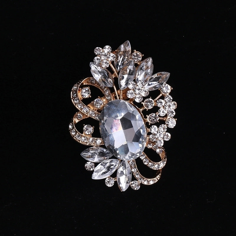 Pin Flower Alloy Inlay Glass Women’s Brooches