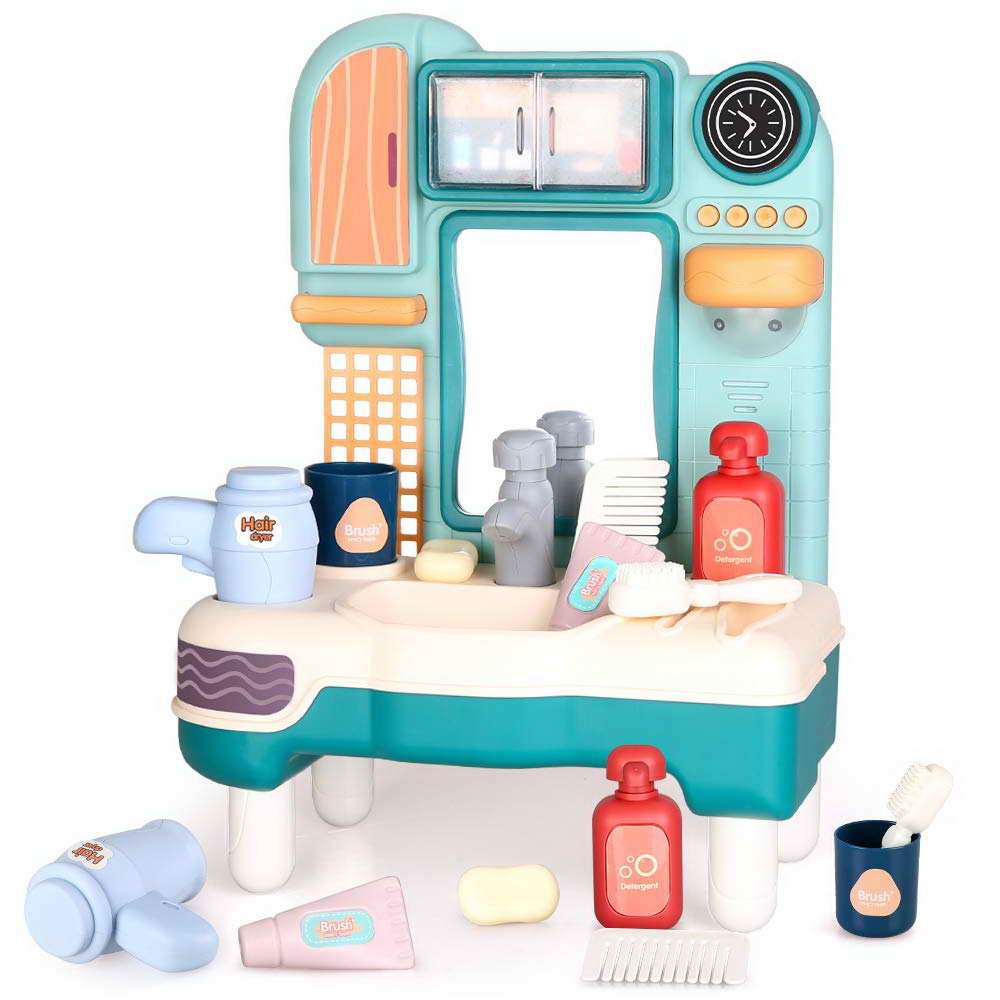 Toy Sink, Pretend Play Bathroom Sink Toy, Kids Sink Toy Set