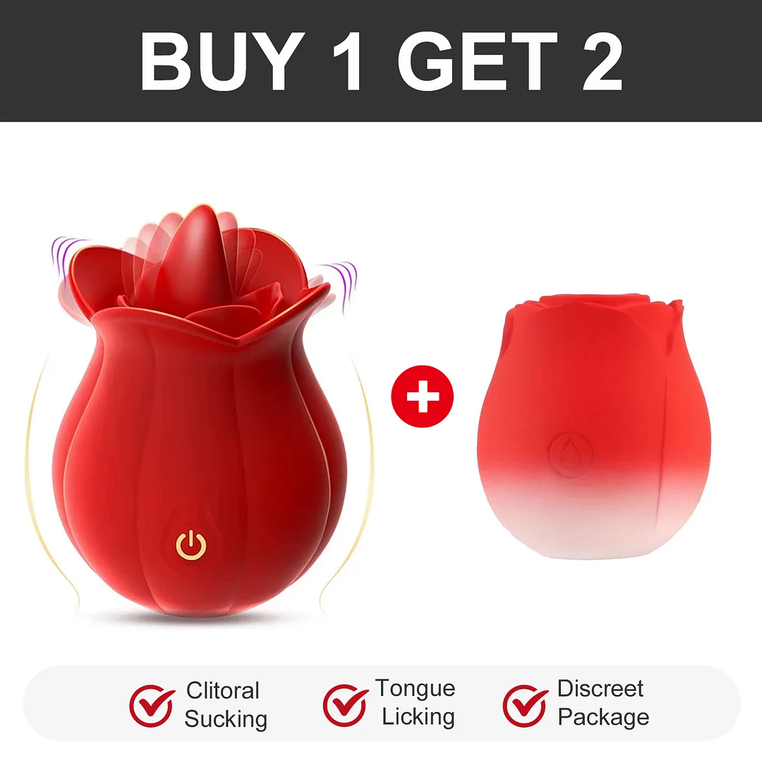 10 Speeds Rose Vibrator With Tongue