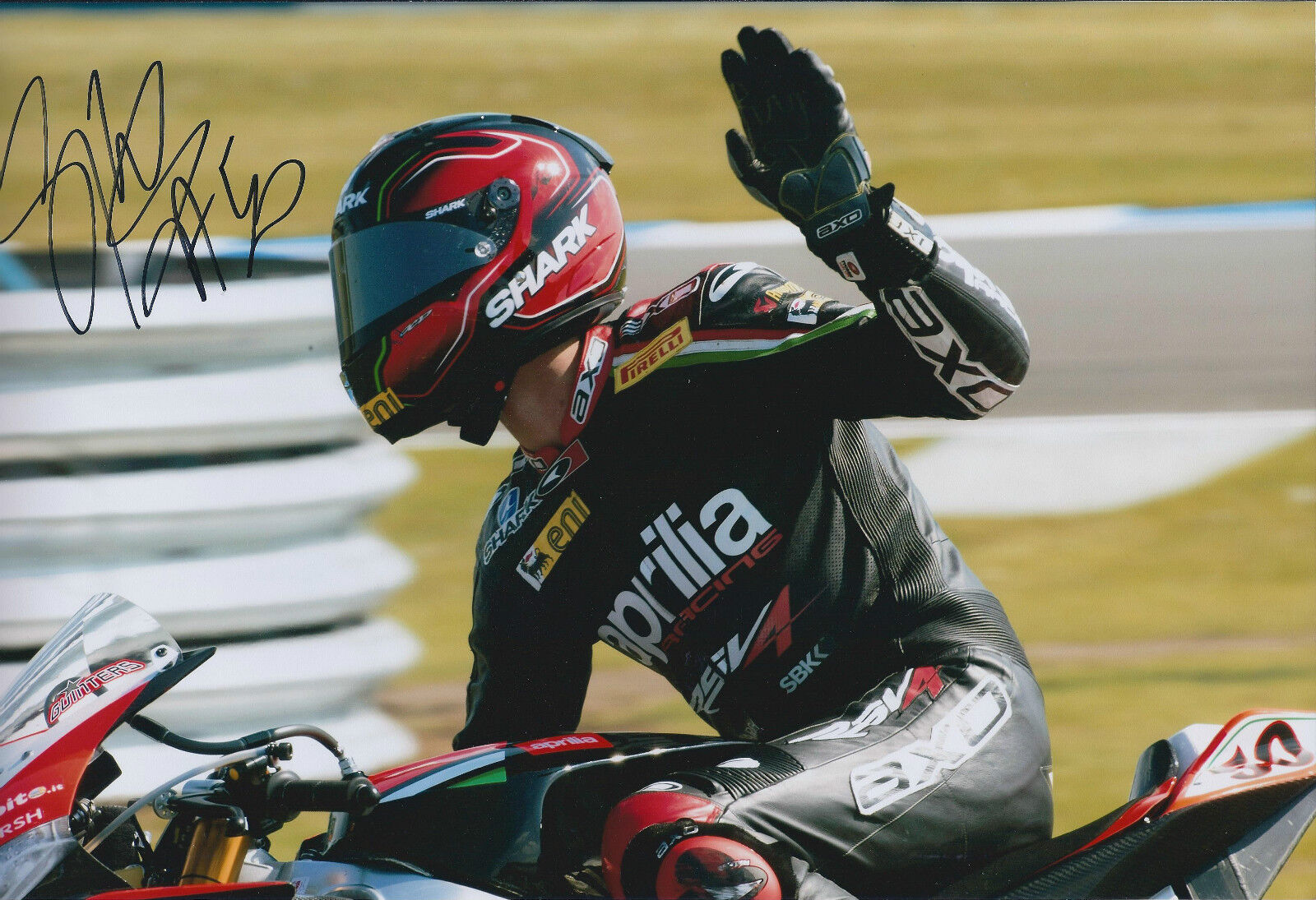 Sylvain GUINTOLI SIGNED APRILIA Autograph Photo Poster painting AFTAL COA WSB French Rider RARE