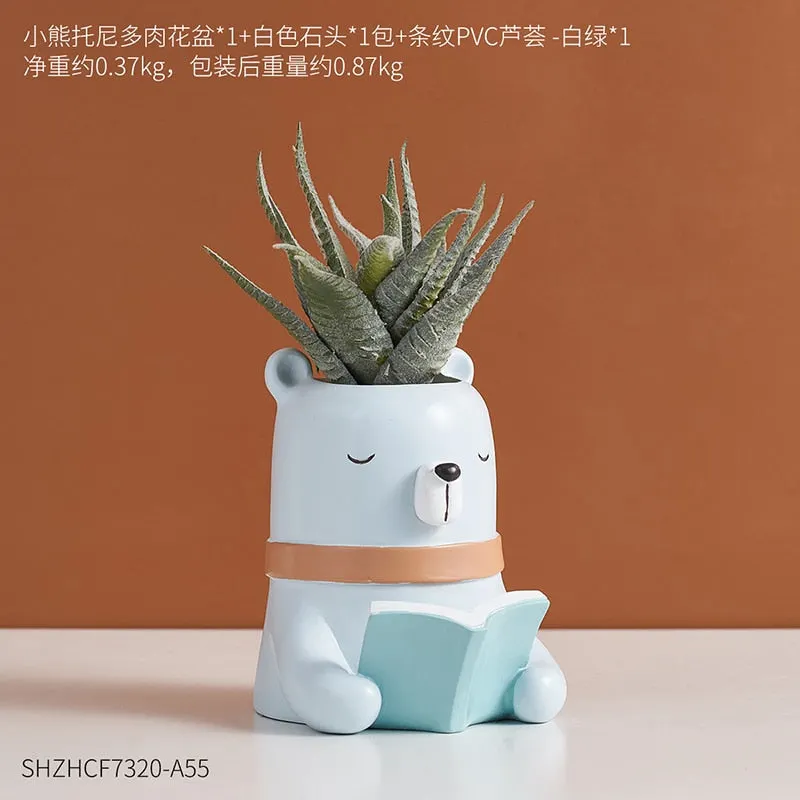 Cartoon Animal Flowerpot Balcony Decorations Pots for Plants and Flowers Garden Pots Modern Home Office Decor Children's Gifts