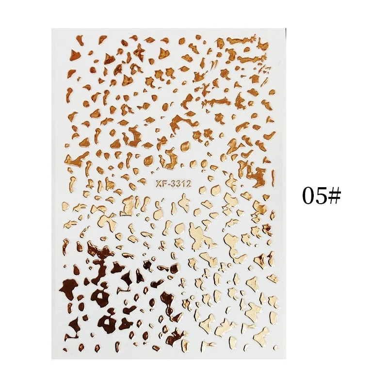 1PC Zebra Serpentine 3D Nail Stickers Fluorescence Green Leopard Prints Sliders Animal Skins Nail Art Decoration For Manicures