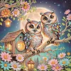 Kits de peinture en diamant partiel en forme de forme en forme sp&eacute;ciale de hibou en forme de 5d pour adultes d&eacute;butants, d&eacute;coration int&eacute;rieure, peintures en diamants, art de pierres pr&eacute;cieuses 11,81 x 11,81 pouces