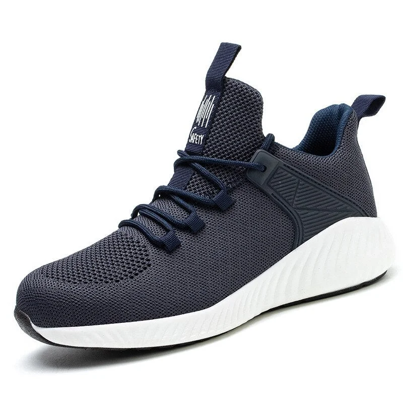 Men Lightweight Safety Shoes Steel Toe Work Breathable Ankle Boots Work Sneakers Men Shoes Anti-smash Work Boots Plus Size 36-50