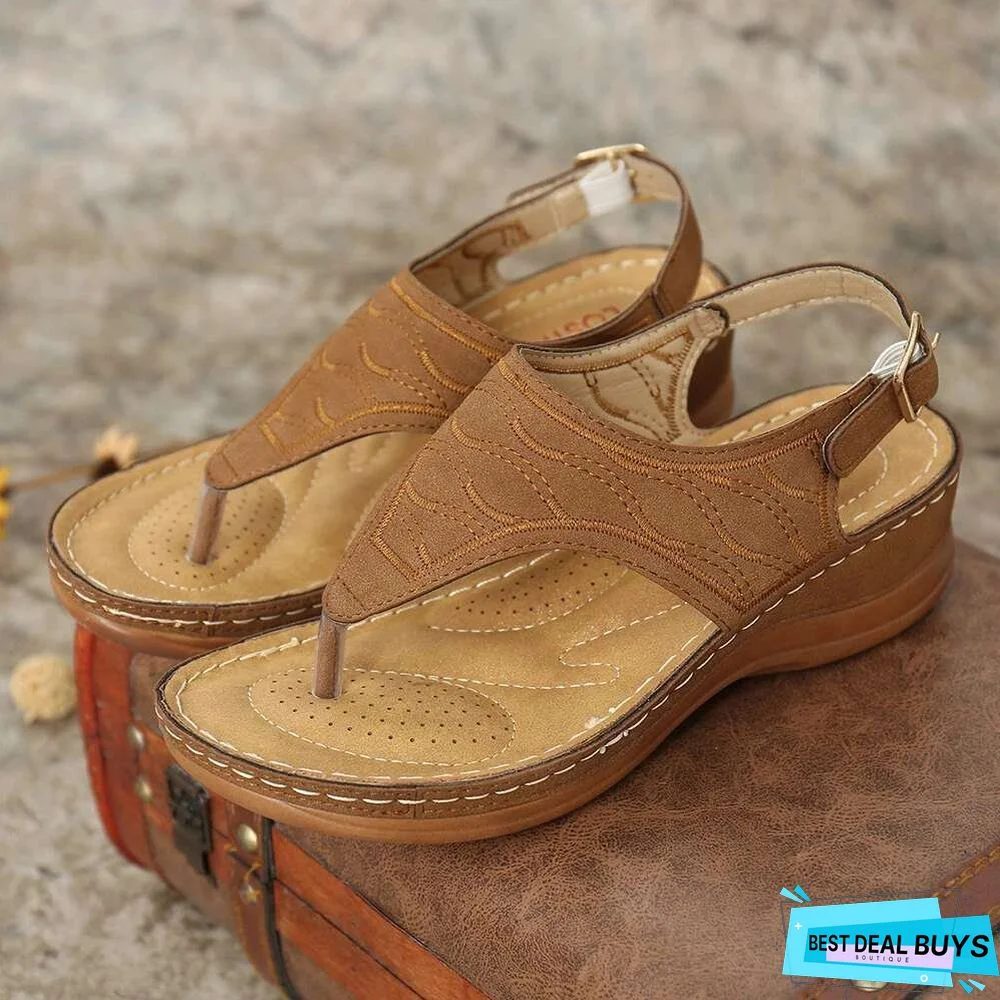 Embroidery Holiday Sandals