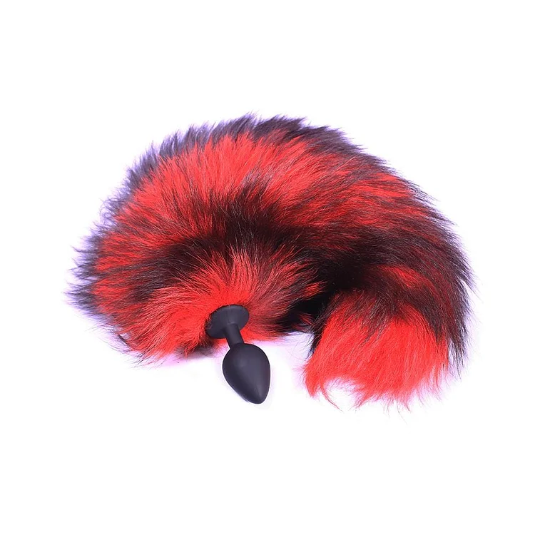 Red Silicone Cat Tail Plug 16
