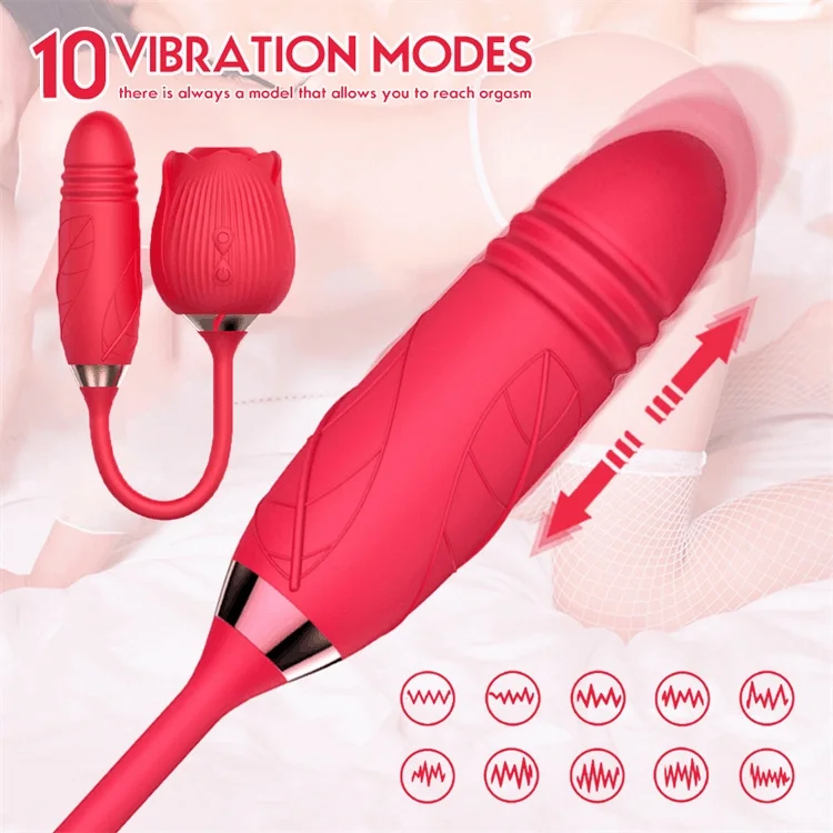 10 vibration modes of flower rose toy with attchment from rose toy official