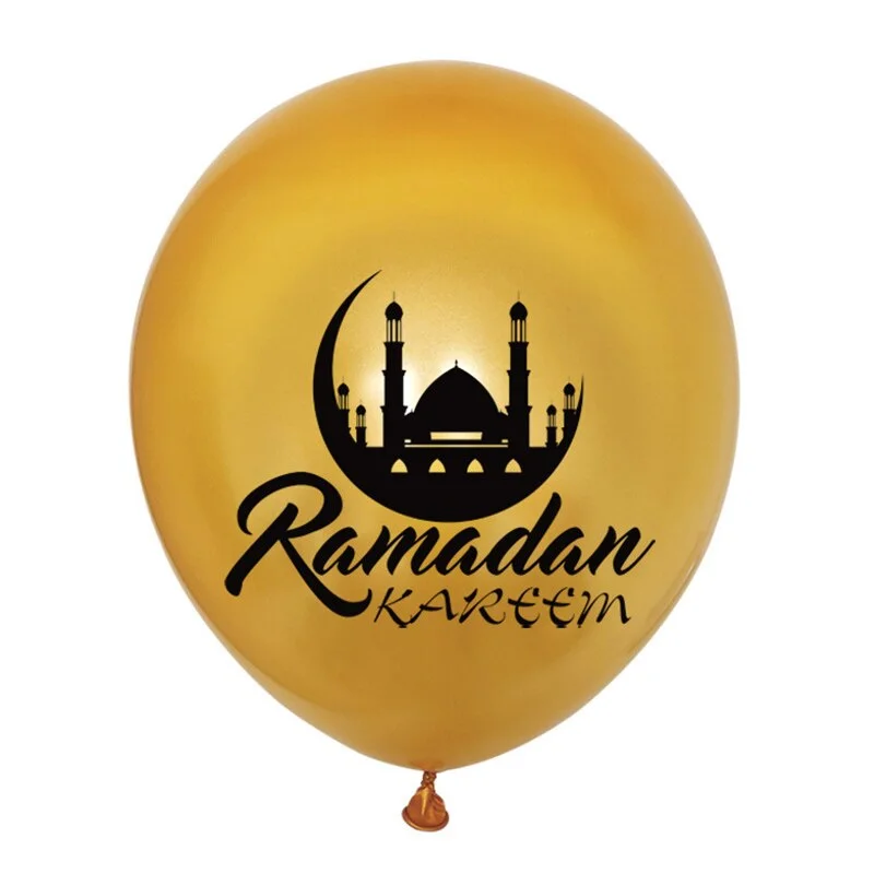 10pcs Eid Mubarak Metal Latex Balloon Ramadan Kareem Decoration Air Globos Ramadan Mubarak Muslim Islamic Festival Party Decor