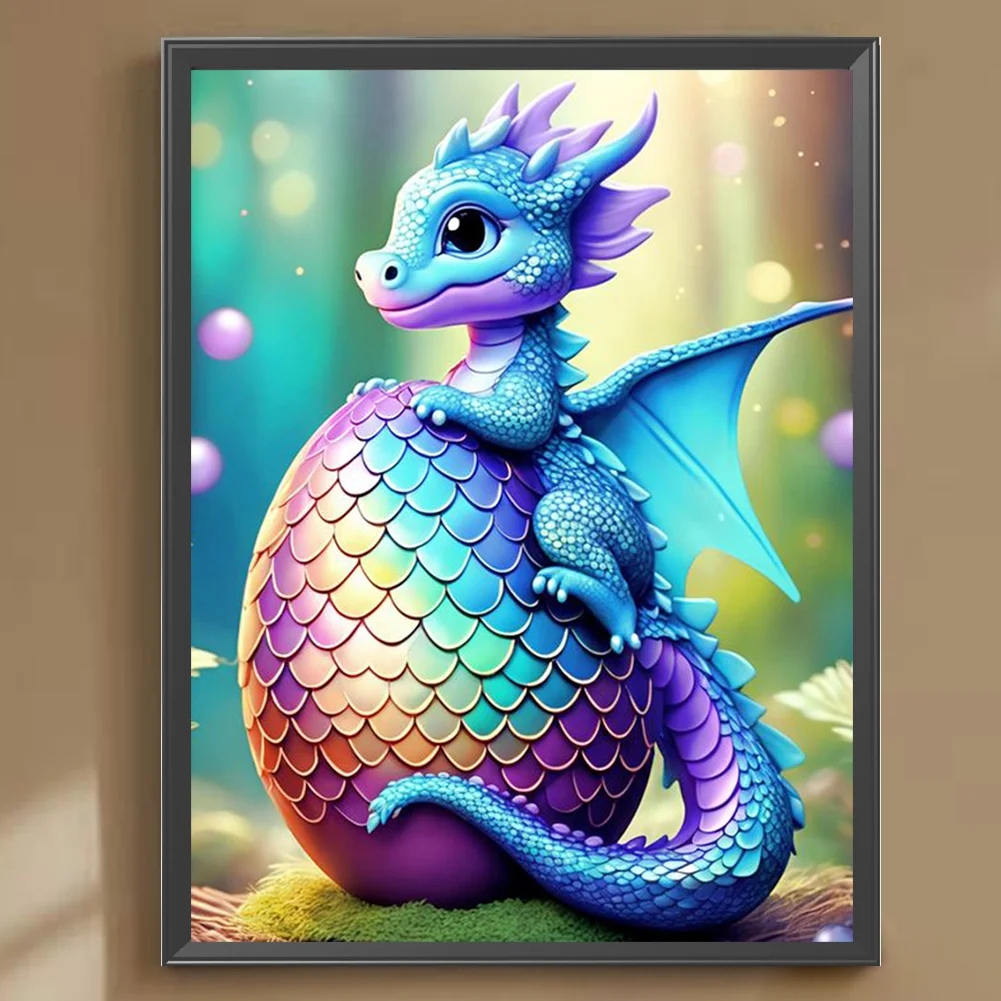 Diamond Painting - Full Round Drill - Colorful Dragon Egg(Canvas|30*40cm)