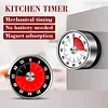 Kitchen Mechanical Timer Cooking Magnetic Time Management Rotating Stainless Steel Countdown