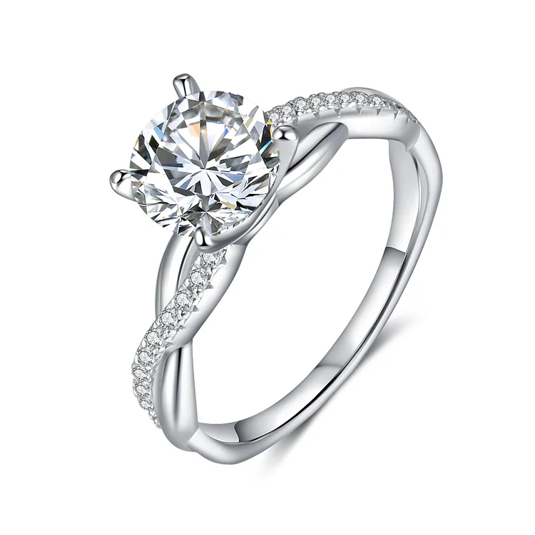 Infinity Moissanite Diamond Ring Dainty Engagement Ring