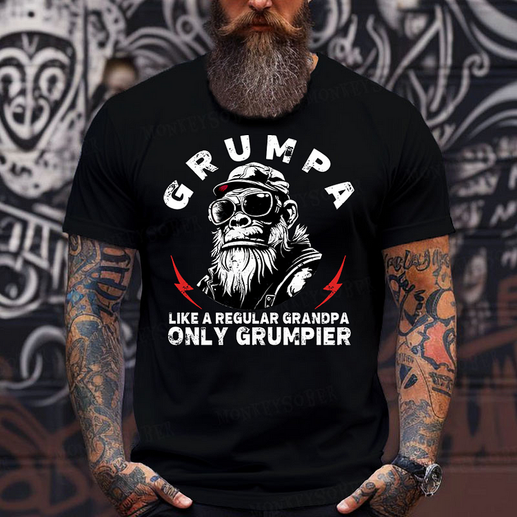 Grumpa Like A Regular Grandpa Only Grumpier Monkey T-shirt
