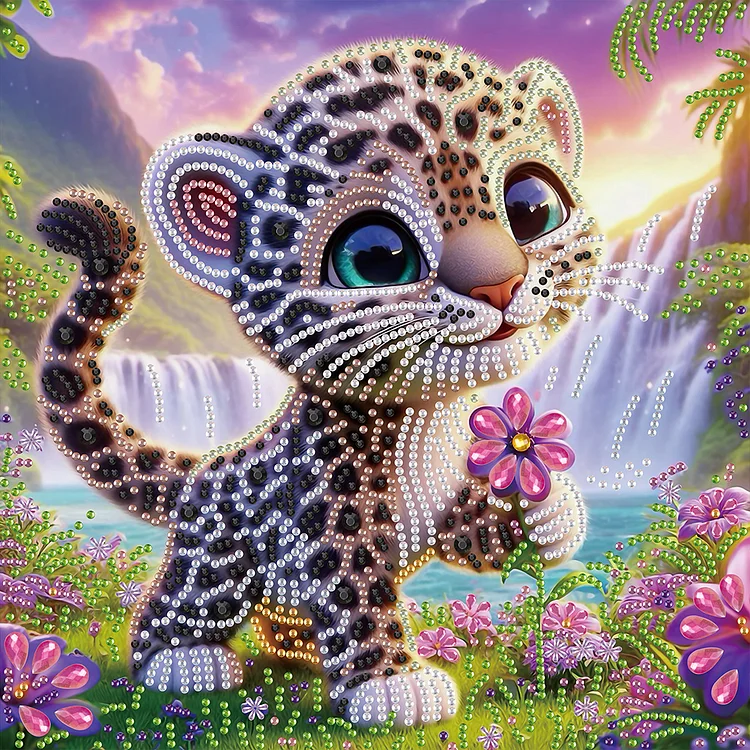 Partial Special-shaped Diamond Painting - Leopards And Tigers 30*30CM