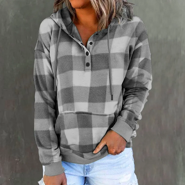 Halloween Vintage Check Print Hoodie