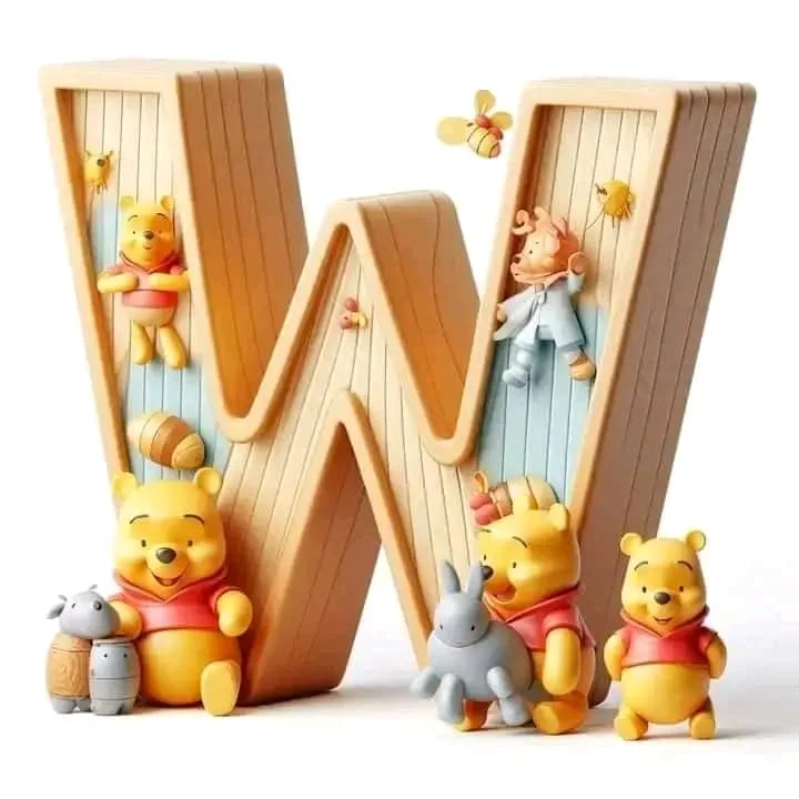 Diamond Painting - Full Round Drill - Pooh&Alphabet(Canvas|40*40cm)