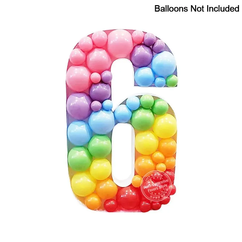 100/73cm Large Number Balloon Filling Box Frame Stand Kids Adult Birthday Party Anniversary Baby Shower DIY Decoration Wedding