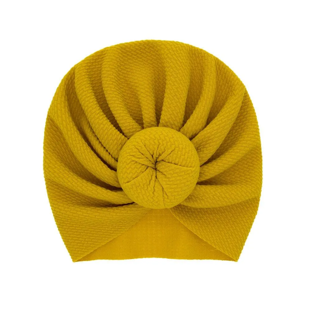 2019 Baby Accessories Newborn Toddler Kids Baby Boy Girl Solid Knot Hats Turban Cotton Beanie Candy Color Hat Winter Warm Cap