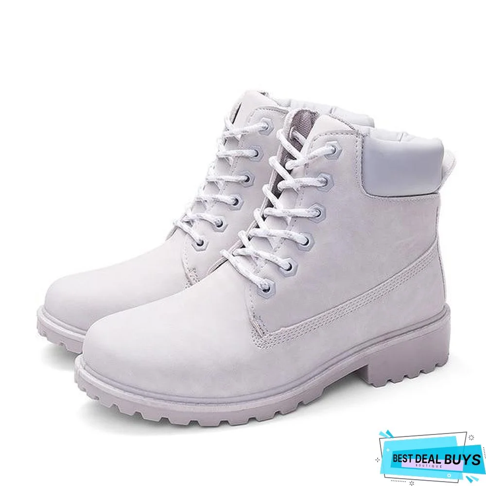 Autumn Early Winter Shoes Women Flat Heel Boots Fashion Keep warm Women's Boots Brand Woman Ankle Botas