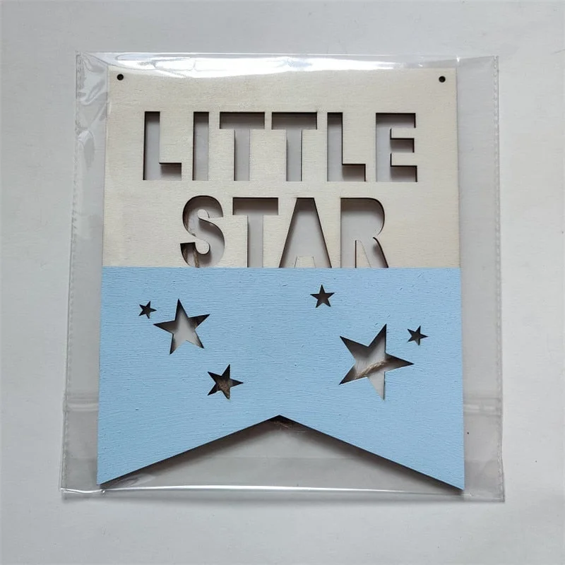 INS Nordic Style Positive Slogan Banner Garland Wooden Wall Hanging Ornament For Kids Room Decoration Nursery Photography Props