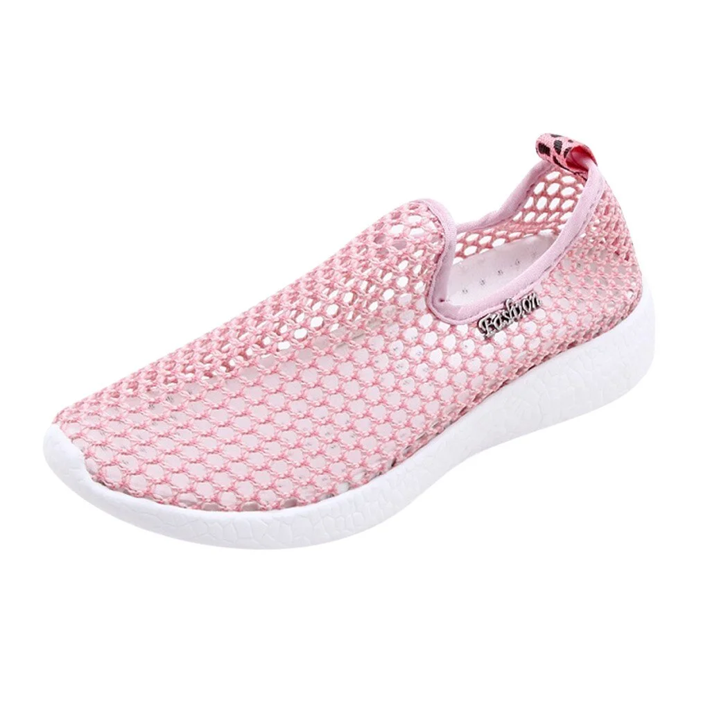 Colourp New Hot Women Mesh Slip On Flat Summer Sneakers Hollow Out Ladies Platform Casual Loafers Female Fashion Breathable Shoes