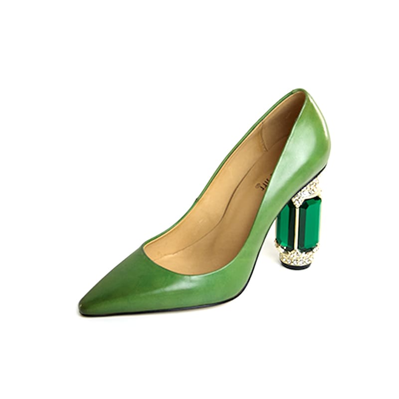 Hottest Shoes Decorative Heels Rhinestone Shoes Pointy Toe Pumps