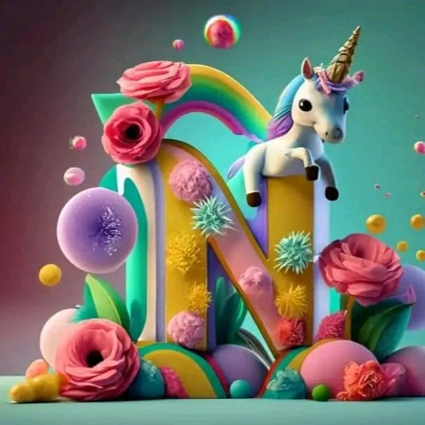 Diamond Painting - Full Round Drill - Unicorn Alphabet(Canvas|30*30cm)