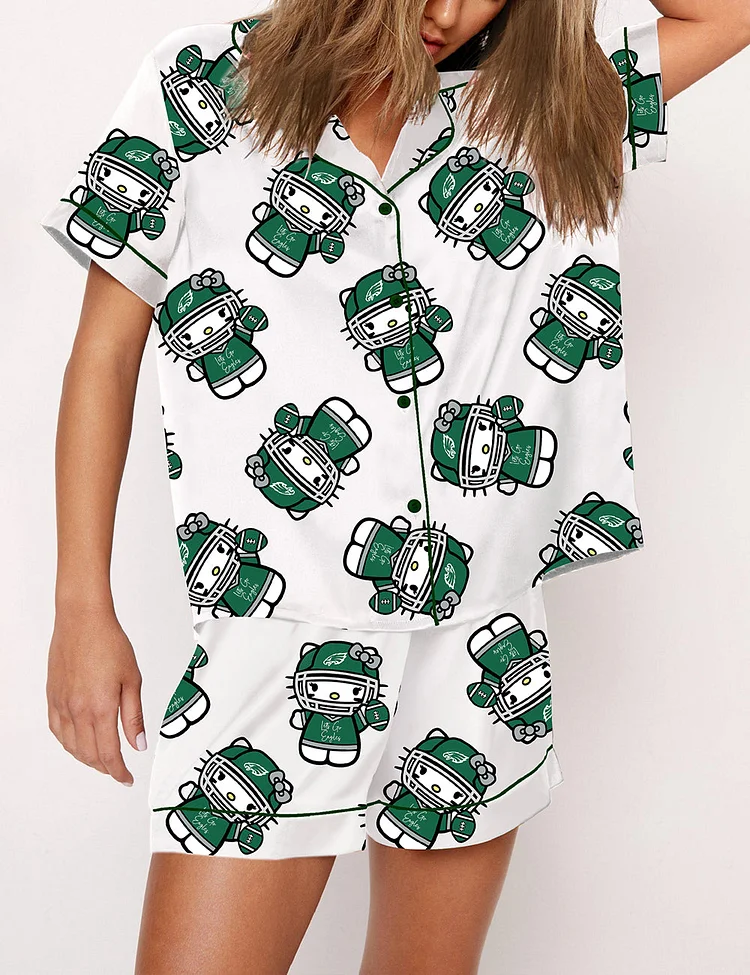 Women's Eagle Cute Cat Philadelphia Football Pajama Set