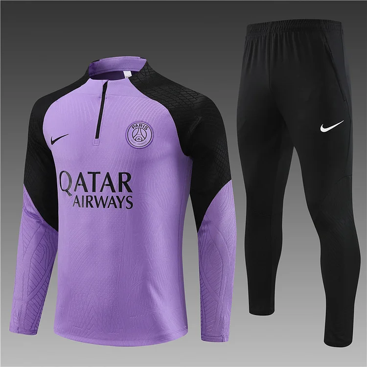 2023-24 Paris purple half-zip training suit