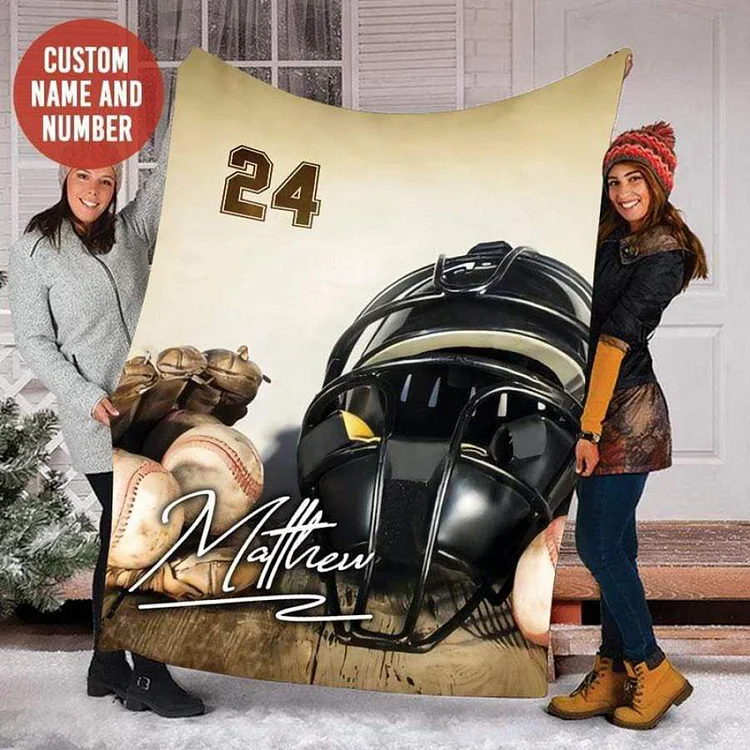 Personalized Baseball Blanket | BKKid659