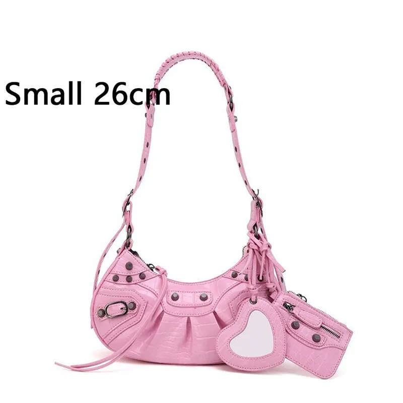 Bag New 2023 Black Gothic White Fashion Black Pink Rivets Crossbody Shoulder Bags Purse Women Underarm Bags  Motorcycle Bag