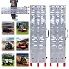 [US Local Warehouse] 2PCS 7.3ft Aluminum Motorcycle Ramp for Pickup Trucks ATVs Lawn Mowers Folding Dirt Bike Loading Ramp with Load Straps Truck Ramps