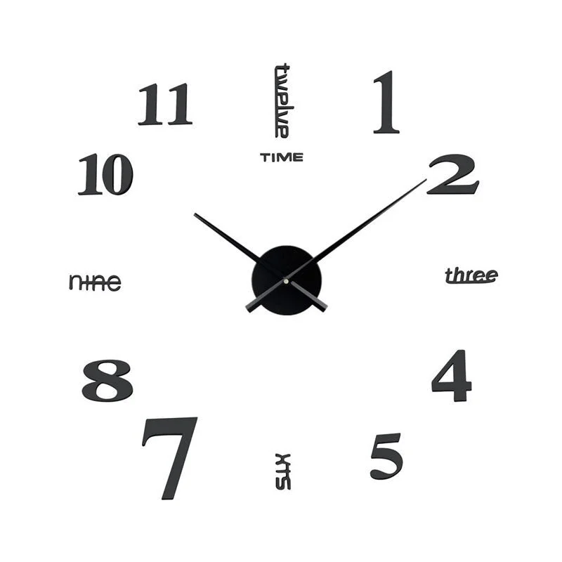Roman Numerals Wall Clock Acrylic Material Self-adhesive Modern Home Decor 3D DIY Digital Wall Clocks Stickers Living Room