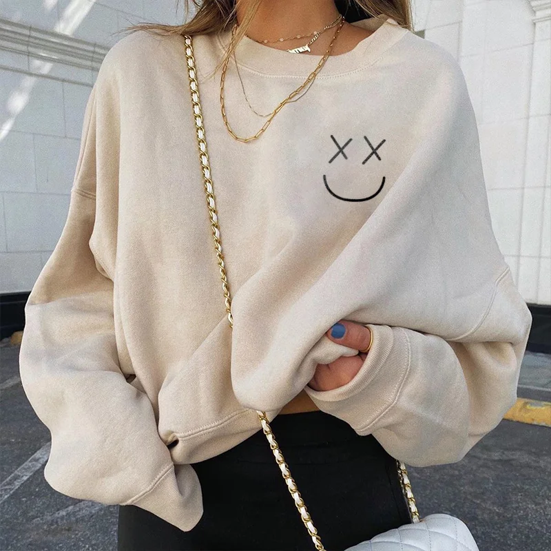 Smile Face Designer Printed Sweatshirt
