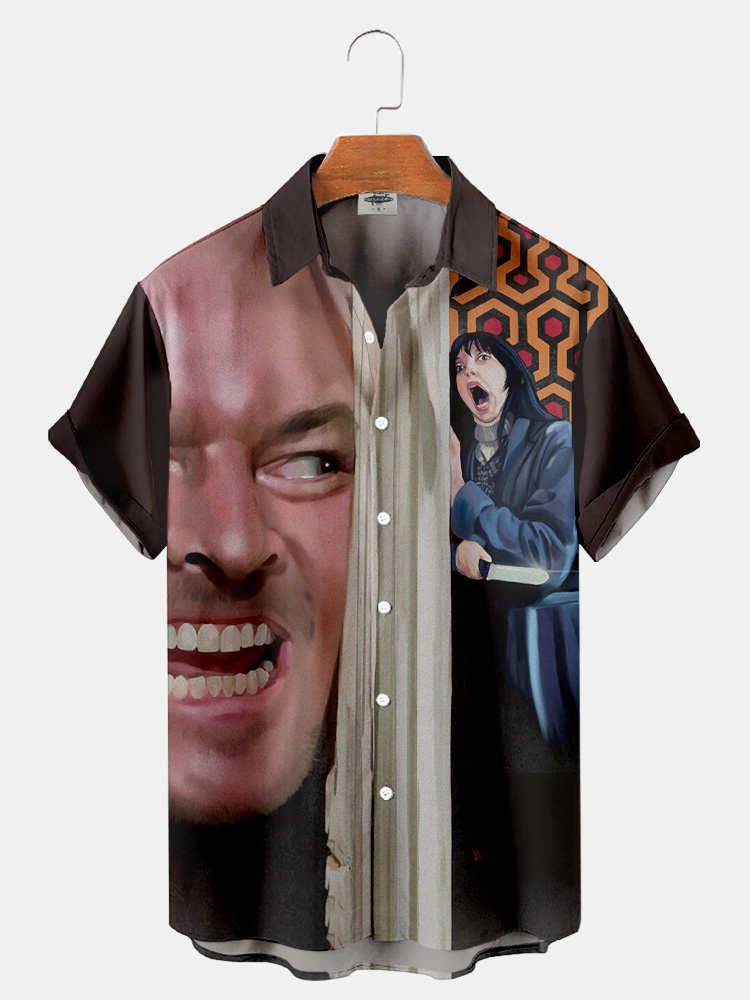 Men'S Classic Horror Movie Printed Shirt PLUSCLOTHESMAN