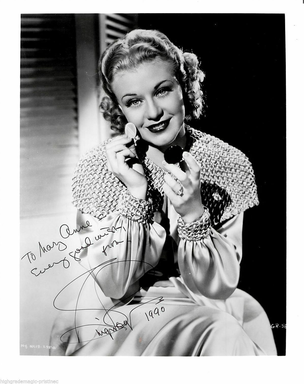 GINGER ROGERS (DECEASED) AUTOGRAPHED SIGNED 8X10 JSA AUTHENTICATED COA #N38720