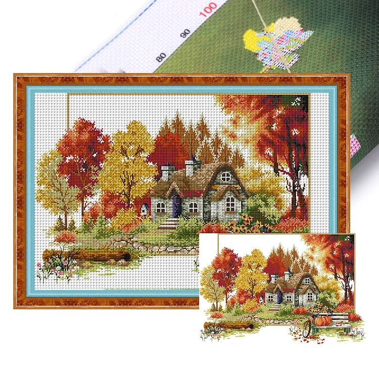 Joy Sunday Four Seasons Of Autumn - Printed Cross Stitch 14CT 56*38CM